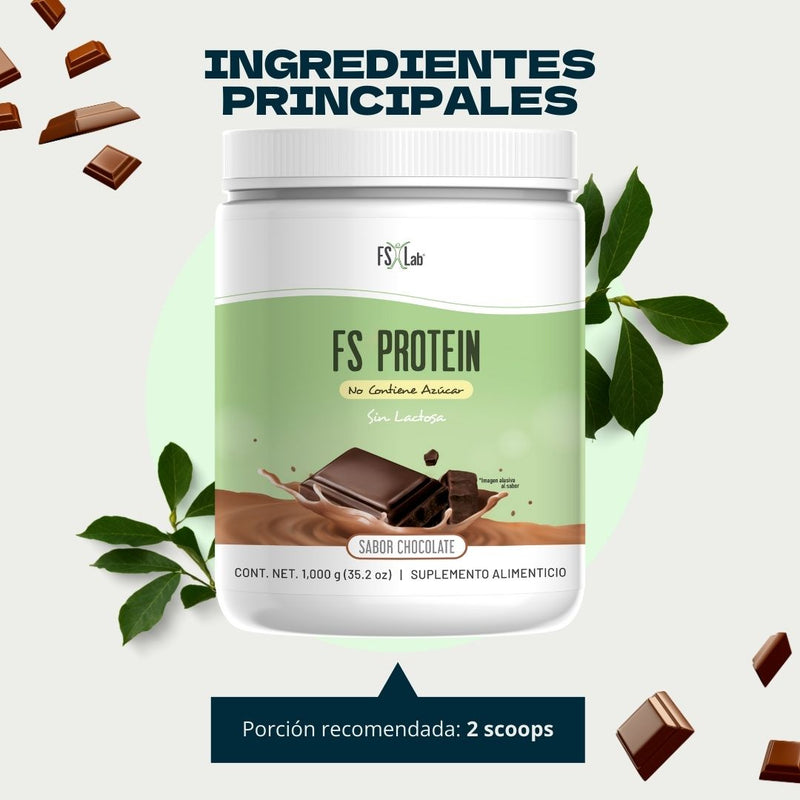 Proteína de Aislado de Suero de Leche-Whey Protein-FS- Protein Sin Azúcar 1 kilo Chocolate