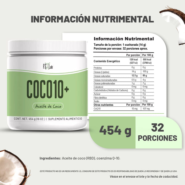 Aceite de Coco 10+ (con la Coenzima Japonesa Q10)