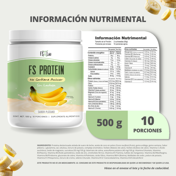 Proteína de Aislado de Suero de Leche-Whey Protein-Meta-B Protein Sin Azúcar Plátano