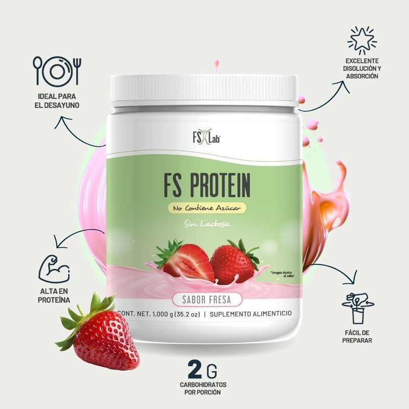 Proteína de Aislado de Suero de Leche-Whey Protein-Meta-B Protein Sin Azúcar 1 kilo Fresa