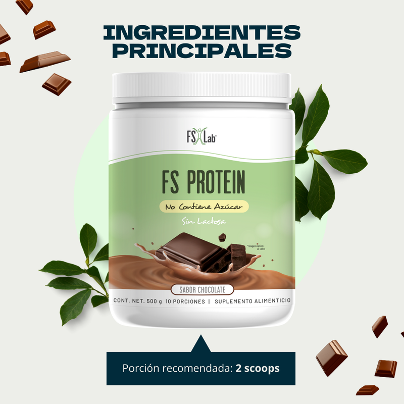 Proteína de Aislado de Suero de Leche-Whey FS-Protein Sin Azúcar Chocolate