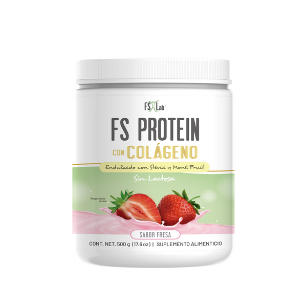 PROTEÍNA DE AISLADO DE SUERO DE LECHE-WHEY FS-PROTEIN CON COLÁGENO SIN AZÚCAR FRESA