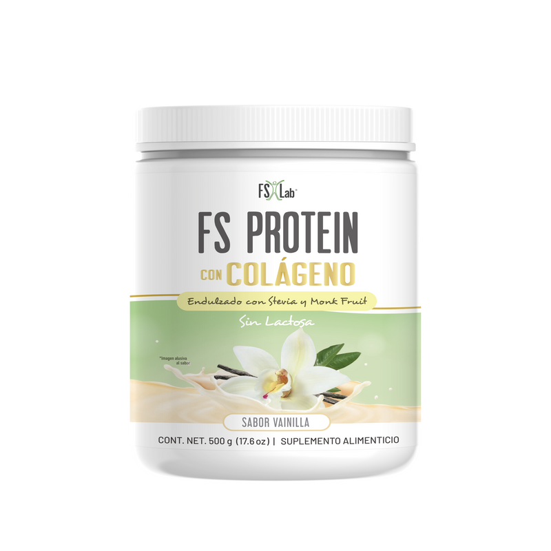 PROTEÍNA DE AISLADO DE SUERO DE LECHE-WHEY FS-PROTEIN CON COLÁGENO SIN AZÚCAR VAINILLA