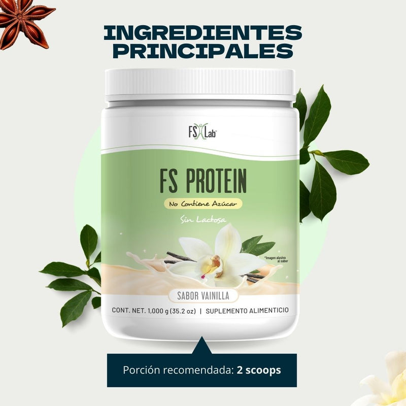 Proteína de Aislado de Suero de Leche-Whey FS-Protein Sin Azúcar 1 kilo Vainilla