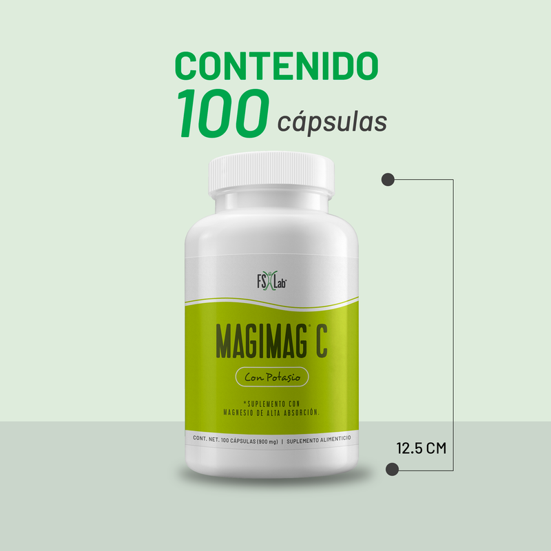 NaturalSlim MagicMag®C - Anti Stress Magnesium Citrate Capsules w/  Potassium, 100 Ct 